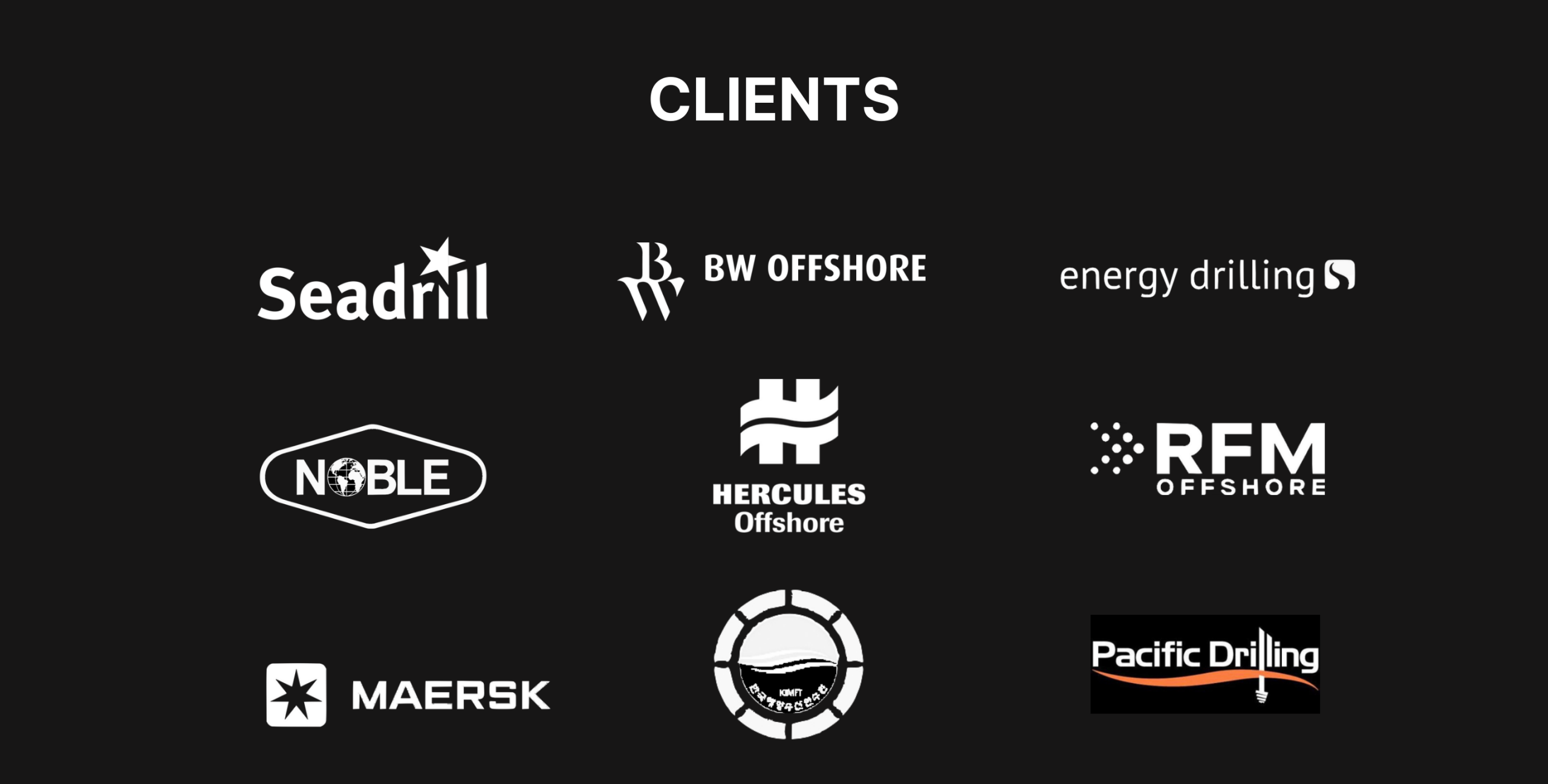 Selected offshore and drilling clients