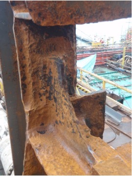 Heavy pitting condition on steel